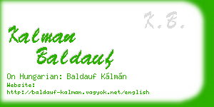 kalman baldauf business card